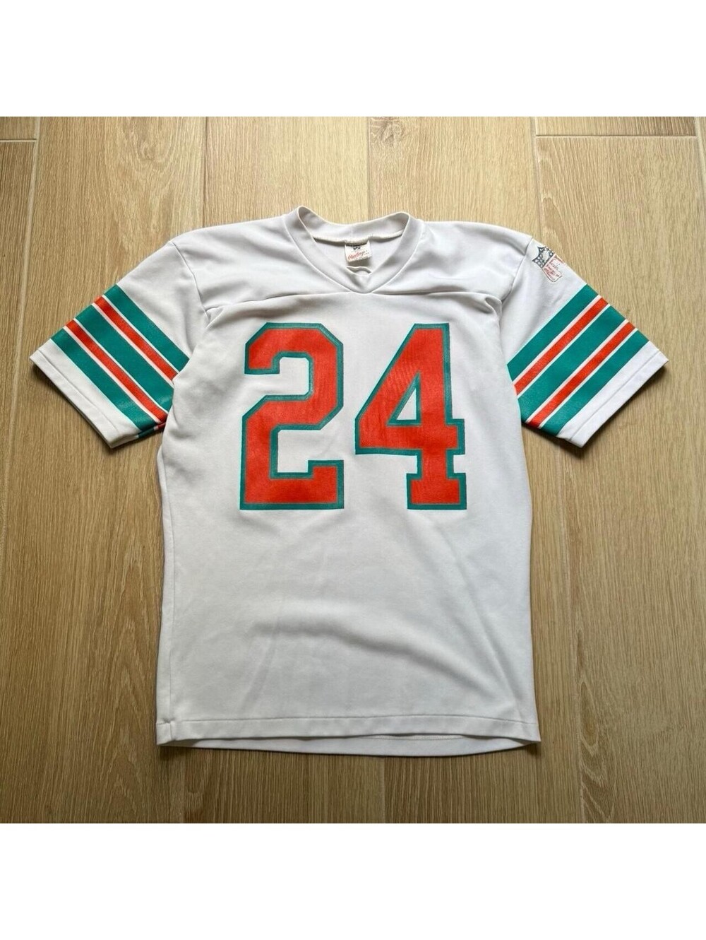Vintage 90s Miami Dolphin Colors NFL Football Jersey T-Shirt Size Small Made USA
